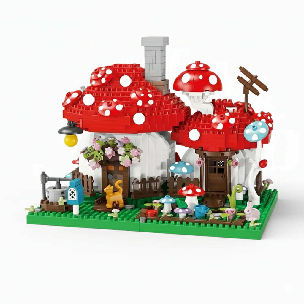 MushroomMagic – 1280-delige Paddenstoelen Boerderij Bouwset