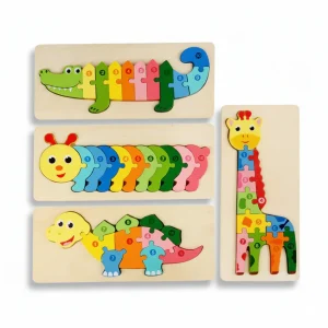AnimalPuzzle – Montessori Houten Leer- & Dierpuzzel voor Kinderen