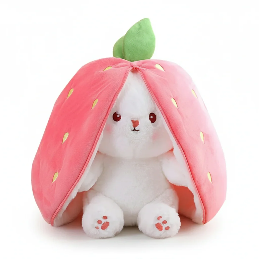StrawberryBunny – Aardbei & Wortel Veranderbare Plysch Kanin