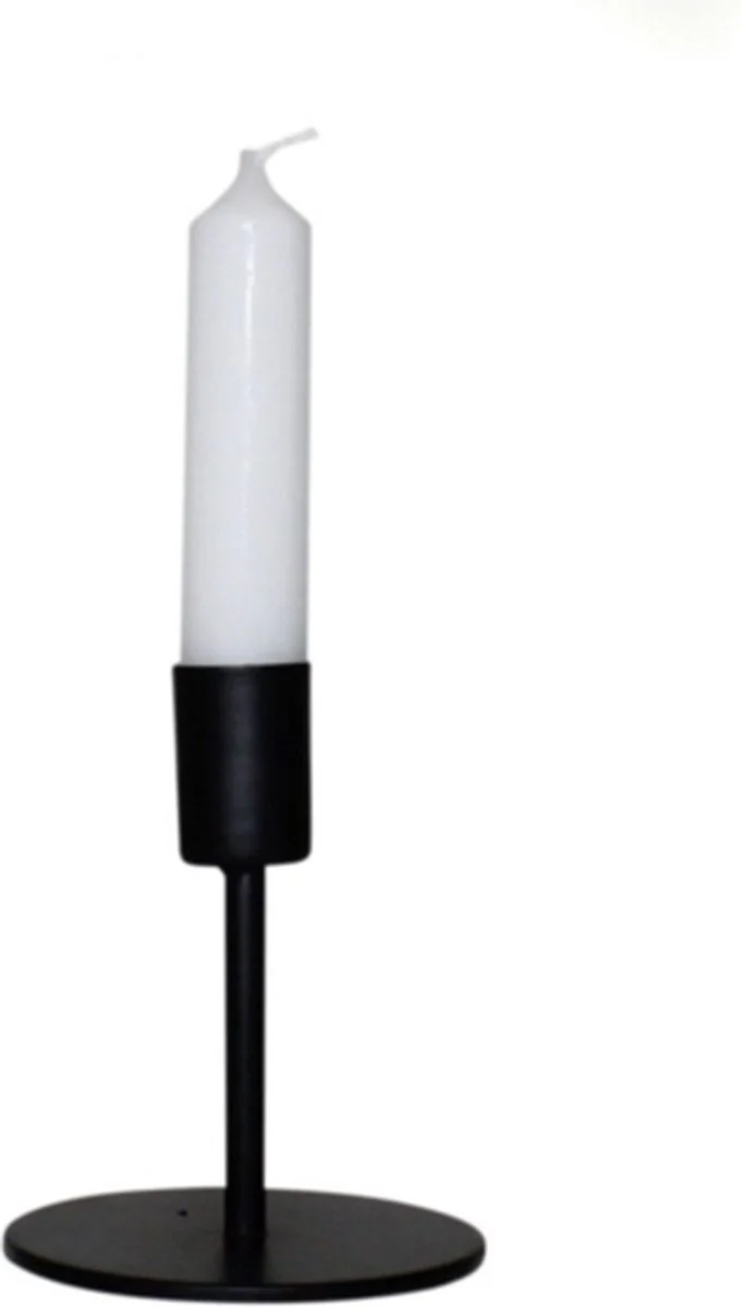 Zwarte Kandelaar – Metaal – Ø 8 x H 10 cm