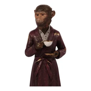 Aap Beeldje met Theekopje – Gentleman Decoratie – 27 cm – Dutch Style