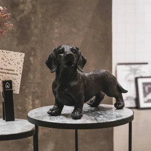 Zwart Teckel Beeld – 31 × 14 × 23 cm – Matzwart Design