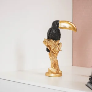 Zwart-Goud Toekan Beeld – 30 cm