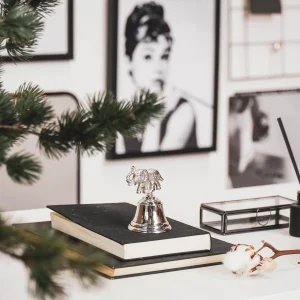 Zilverkleurige Butlerbel Olifant – Aluminium Woonaccessoire