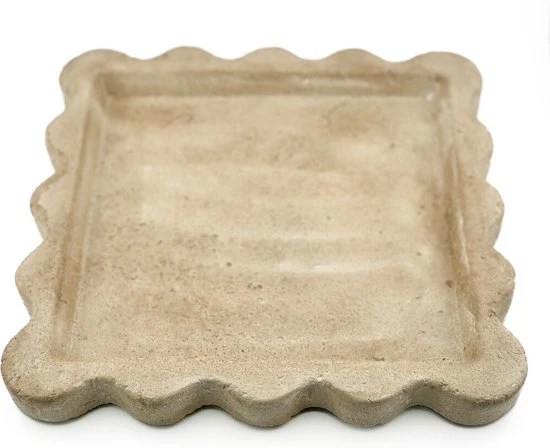 Aardewerk Dienblad Beige – Decoratief Plateau 25,5 cm