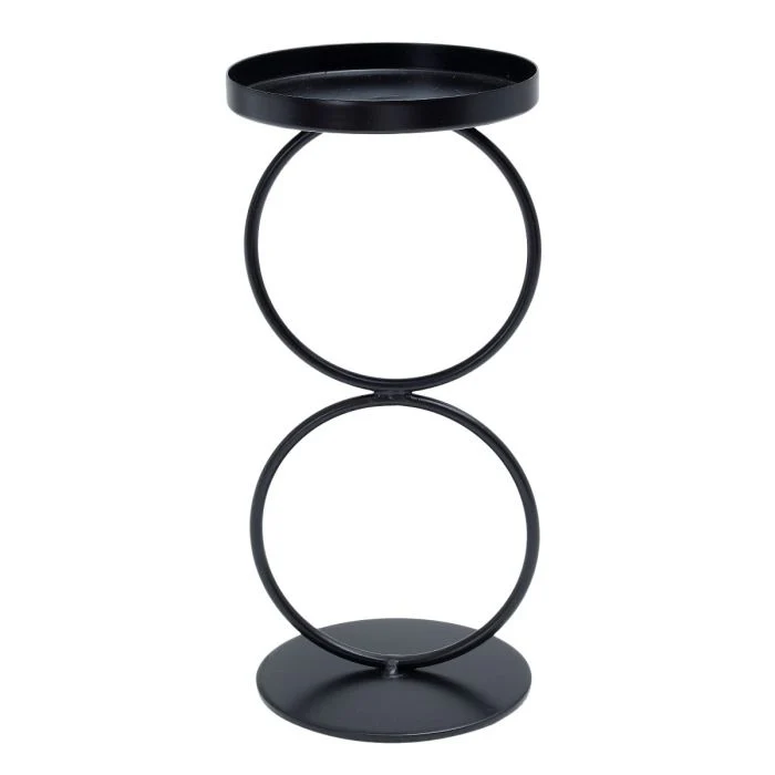 Zwarte Kaarsenhouder – Metaal – Ø 8,5 x 19,5 cm