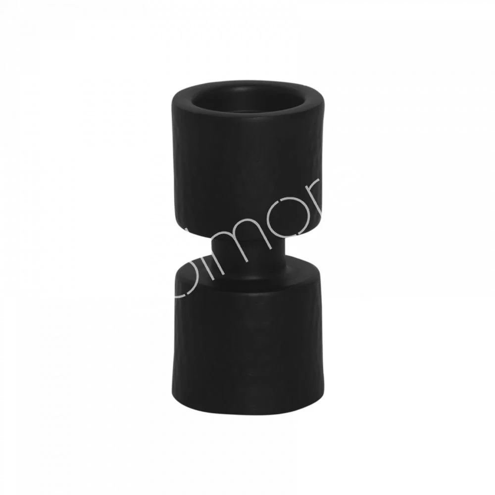 Zwarte Kandelaar voor Stompkaars 22 cm