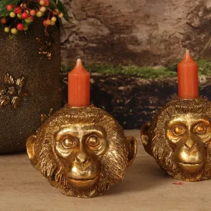 Gouden Aap Kandelaar – 10,5 cm – Dutch Style