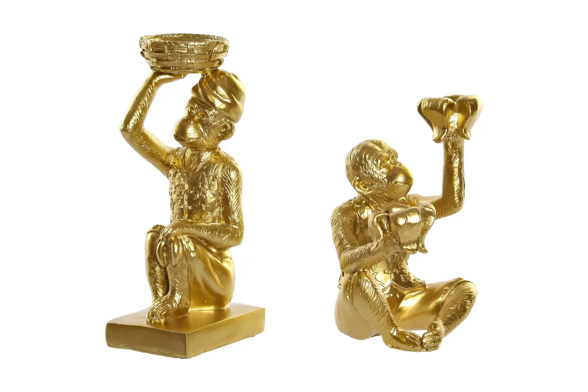 Kandelaar Aap Goud – 2 Modellen – 21 cm Hoog