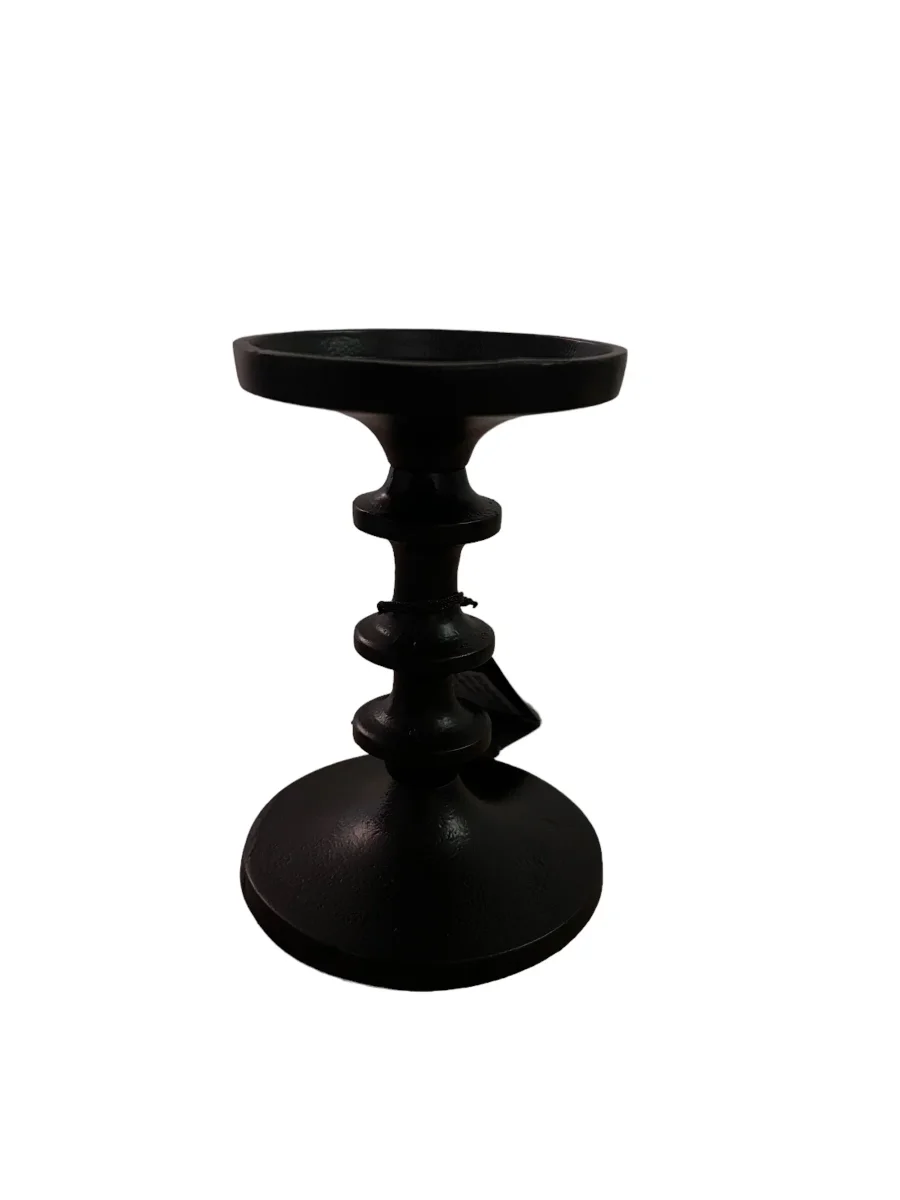 Kandelaar Stompkaars Klein Zwart – 15 cm