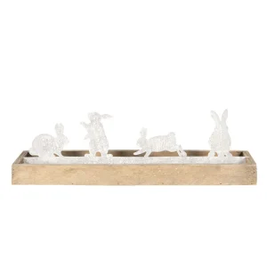 Houten & Metalen Konijnen Decoratie