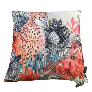 Lucky Kussen – Luipaard & Bloemenprint 45×45 cm
