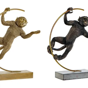 Aap in Ring Sculptuur 48 cm – Goud of Zwart-Goud
