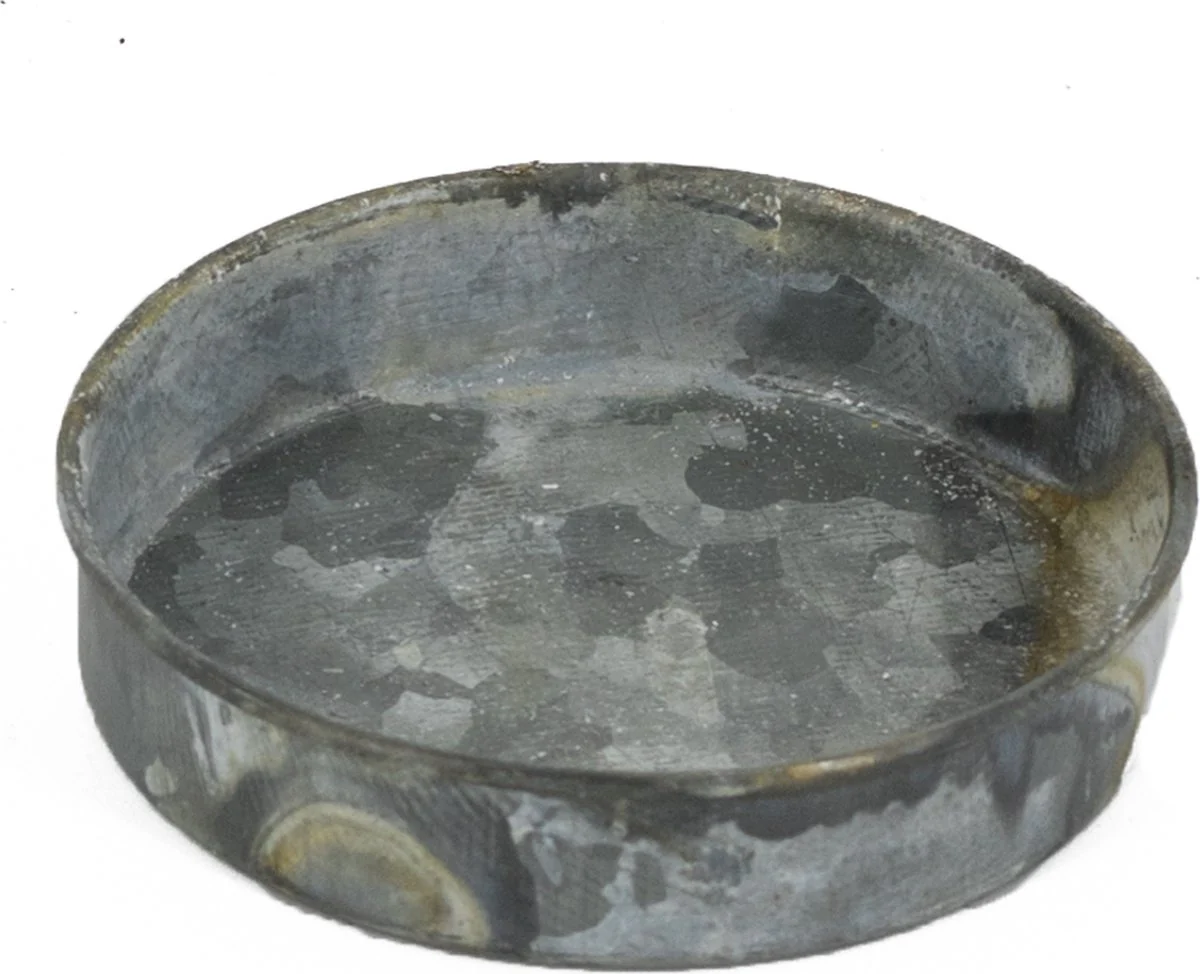 Zilvergrijs Schaaltje Metaal – Rond – 8 cm