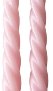 Swirl Dinerkaarsen ‘Antique Pink’ – Set van 2 – Branded By – Gedraaide Roze Kaarsen