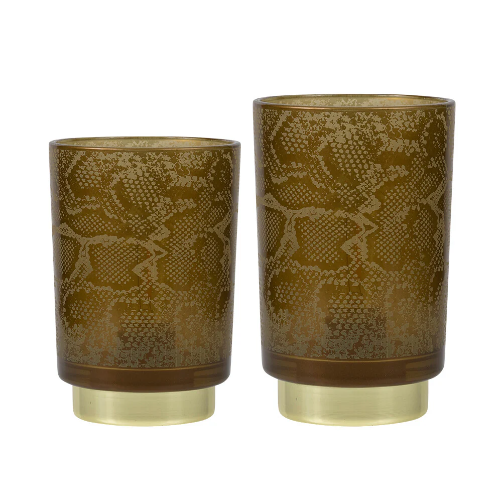 Tafellamp Slangenprint Bruin Goud 15/20 cm | 2 formaten