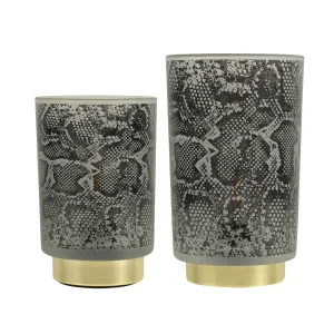 Tafellamp Slangenprint Grijs Goud | 2 formaten