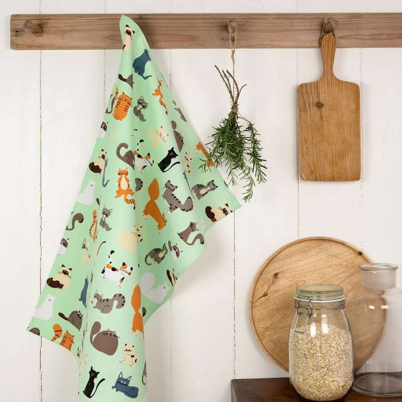 Theedoek met Katten – Katoen 50×70 cm