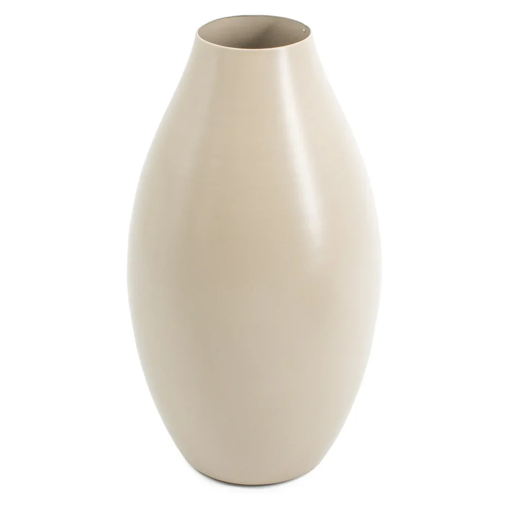 Beige Vaas Metaal – Groot of Klein – Kolony