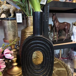 Zwarte Ovale Vaas – Aluminium