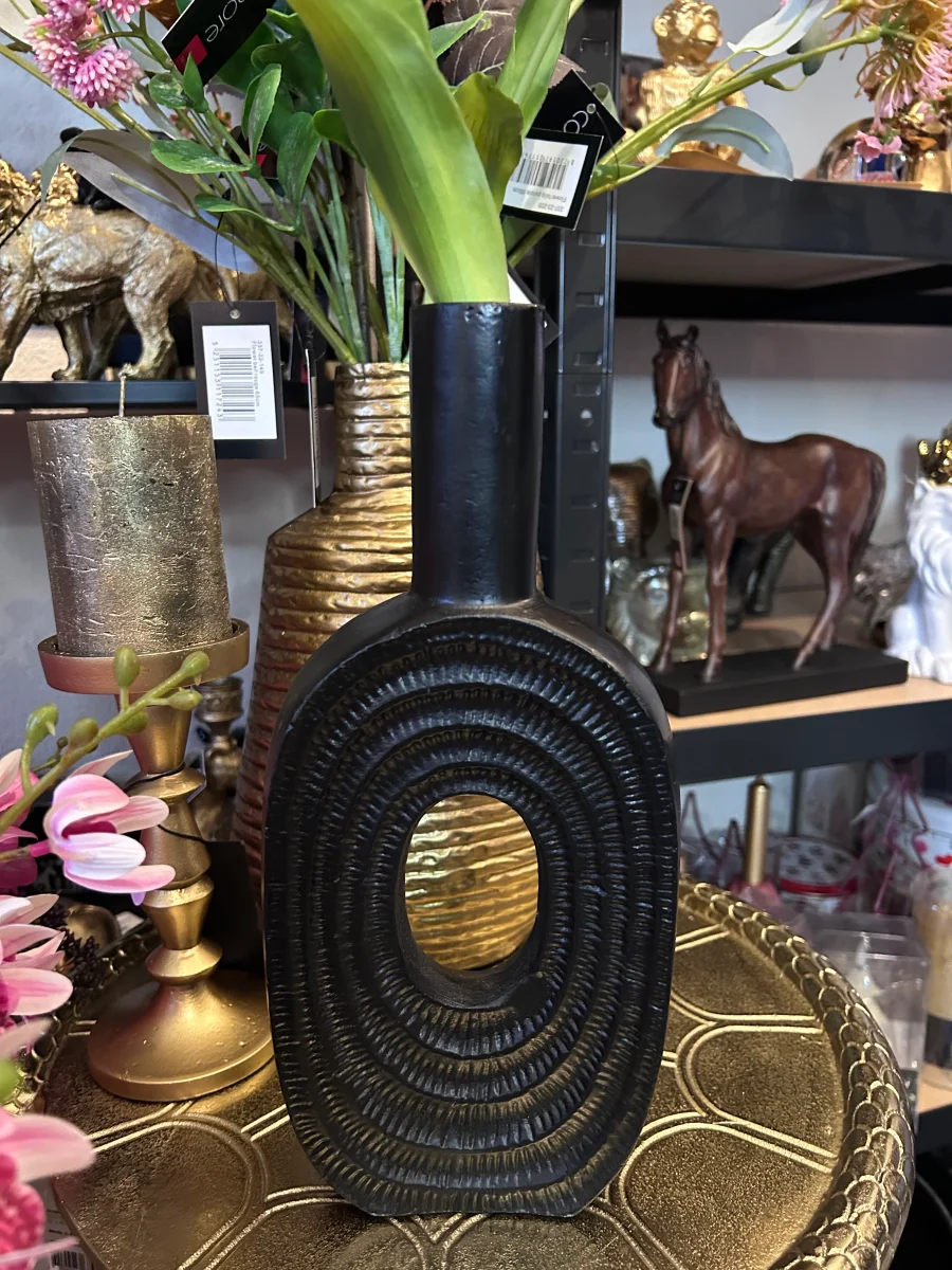 Zwarte Ovale Vaas – Aluminium