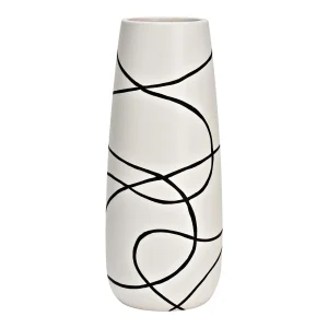 Zwart-Witte Keramische Vaas – Modern Design